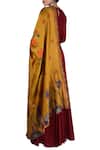 Shop_Nautanky_Red Round Anarkali Kurta With Floral Work Dupatta _at_Aza_Fashions