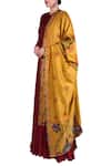 Buy_Nautanky_Red Round Anarkali Kurta With Floral Work Dupatta _Online_at_Aza_Fashions