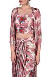 Shop_Nautanky_Pink Embroidery Printed Crop Top With Draped Skirt And Shrug _Online_at_Aza_Fashions