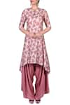 Buy_Nautanky_Off White Printed Round Asymmetric Kurta With Draped Pants  _at_Aza_Fashions