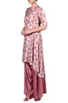 Buy_Nautanky_Off White Printed Round Asymmetric Kurta With Draped Pants  _Online_at_Aza_Fashions