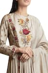 Sue Mue_Off White Embroidered Anarkali Kurta And Palazzo Set _Online_at_Aza_Fashions