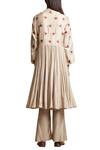 Shop_Sue Mue_Beige Kurta Set With Diagonal Embroidery Pattern _at_Aza_Fashions