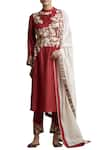 Buy_Sue Mue_Red Embroidered Kurta Set _at_Aza_Fashions