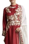 Sue Mue_Red Embroidered Kurta Set _Online_at_Aza_Fashions