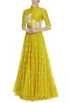 Buy_Neeta Bhargava_Yellow Hand Embroidered Kurta With Lehenga  _at_Aza_Fashions