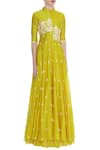 Neeta Bhargava_Yellow Hand Embroidered Kurta With Lehenga  _Online_at_Aza_Fashions