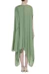 Shop_Bohame_Green Round Silk Draped Dress _at_Aza_Fashions
