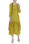 Buy_Bohame_Green Round Draped Midi Dress  _at_Aza_Fashions