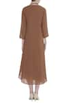 Shop_Bohame_Brown Round Draped Midi Dress  _at_Aza_Fashions