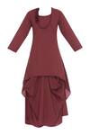 Buy_Bohame_Red Round Silk Draped Dress _Online_at_Aza_Fashions