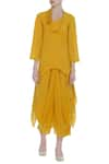 Buy_Bohame_Yellow Round Draped Silk Dress _at_Aza_Fashions