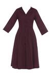 Buy_Bohame_Purple Lapel Cotton Linen Shirt Dress _Online_at_Aza_Fashions
