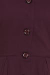 Bohame_Purple Lapel Cotton Linen Shirt Dress _at_Aza_Fashions