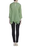 Shop_Bohame_Green Cowl Silk Asymmetric Draped Top _at_Aza_Fashions