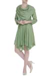 Buy Bohame Green Round Draped Asymmetric Dress at Aza Fashions Buy_Bohame_Green Round Draped Asymmetric Dress _at_Aza_Fashions
