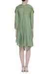 Shop Bohame Green Round Draped Asymmetric Dress at Aza Fashions Shop_Bohame_Green Round Draped Asymmetric Dress _at_Aza_Fashions