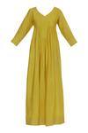 Buy_Bohame_Yellow V Neck Silk Maxi Dress _Online_at_Aza_Fashions