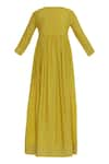 Shop_Bohame_Yellow V Neck Silk Maxi Dress _Online_at_Aza_Fashions