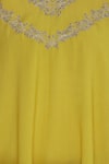 Bohame_Yellow V Neck Embroidered Asymmetric Kaftan _at_Aza_Fashions