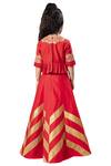 Shop_Neha Gursahani_Red Cotton, Silk Embroidery Patchwork Lehenga Set _at_Aza_Fashions