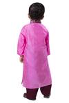 Shop_Neha Gursahani_Pink Silk Mirrors Work Kurta Set _at_Aza_Fashions