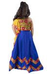 Shop_Neha Gursahani_Blue Silk Embroidery, Tassels Blouse With Mirror Work Lehenga _at_Aza_Fashions