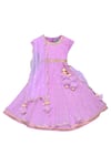 Buy_FAYON KIDS_Purple Embellished Stitched Lehenga Saree _at_Aza_Fashions