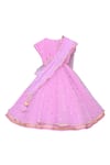 Shop_FAYON KIDS_Purple Embellished Stitched Lehenga Saree _at_Aza_Fashions