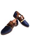 Buy_Artimen_Blue Plain Dual Toned Cutout Loafers _at_Aza_Fashions