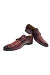 Buy_Artimen_Maroon Plain Buckle Strap Monks  _at_Aza_Fashions