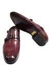 Buy_Artimen_Maroon Plain Buckle Strap Monks  _Online_at_Aza_Fashions