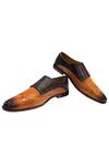 Buy_Artimen_Brown Monk Stitch Buckle Design Oxfords For Men_at_Aza_Fashions