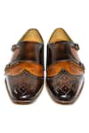 Shop_Artimen_Brown Handcrafted Monk Strap Brogue Shoes _at_Aza_Fashions