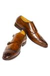 Buy_Artimen_Brown Handcrafted Monk Strap Brogue Shoes _at_Aza_Fashions