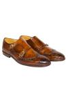 Artimen_Brown Handcrafted Monk Strap Brogue Shoes _Online_at_Aza_Fashions