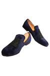Shop_Artimen_Blue Embroidered Velvet Loafers _at_Aza_Fashions