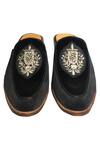 Shop_Artimen_Black Embroidered Mules _at_Aza_Fashions