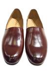 Shop_Artimen_Brown Embroidered Leather Loafers _at_Aza_Fashions