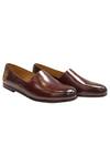 Artimen_Brown Embroidered Leather Loafers _Online_at_Aza_Fashions