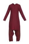 Buy_Sva By Sonam & Paras Modi_Maroon Sherwani Kurta And Dhoti Pant Set_Online_at_Aza_Fashions