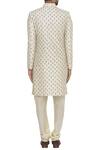 Shop_Sva By Sonam & Paras Modi_Off White Raw Silk Embroidered Resham Sherwani Set_at_Aza_Fashions