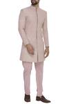 Buy Sva By Sonam & Paras Modi Pink Raw Silk Embroidered Sequin Embellished Sherwani And Pleated Pants at Aza Fashions Buy_Sva By Sonam & Paras Modi_Pink Raw Silk Embroidered Sequin Embellished Sherwani And Pleated Pants _at_Aza_Fashions