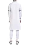 Shop_NoughtOne_White Long Sleeve Kurta With Blue Detailing  _at_Aza_Fashions