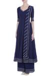 Buy_Esha Koul_Blue Cotton Embroidered Flared Anarkali Kurta With Palazzo And Dupatta For Women_Online_at_Aza_Fashions