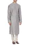 Rar Studio_Blue Aari Embroidered Kurta_Online_at_Aza_Fashions
