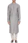 Shop_Rar Studio_Blue Aari Embroidered Kurta_Online_at_Aza_Fashions