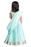 Shop_Neha Gursahani_Green Dori Embroidered Choli With Lehenga And Dupatta. For Girls_at_Aza_Fashions