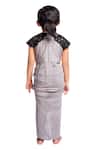 Shop_Neha Gursahani_Grey Cotton, Lycra Embroidery Draped Dress With Churidar _at_Aza_Fashions