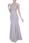 Buy_Babita Malkani_Grey Bandeau Gown With Embellished Top _at_Aza_Fashions